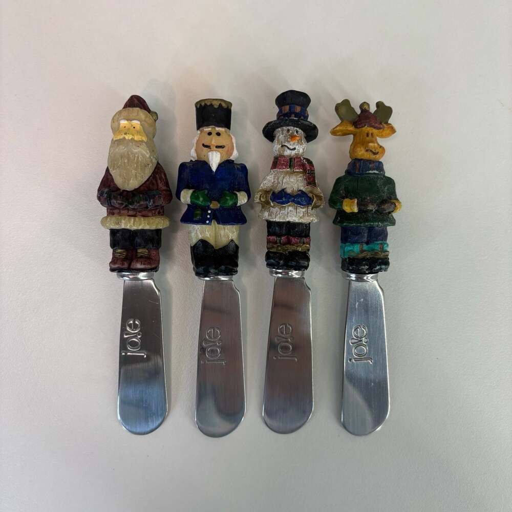 Joie Christmas Holiday Cheese Spreaders Set of 4